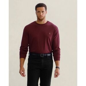 POLO RALPH LAUREN MEN'S L/S 4X BIG T-SHIRT~RED WINE~NWT